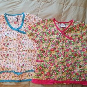 2 Scrub tops